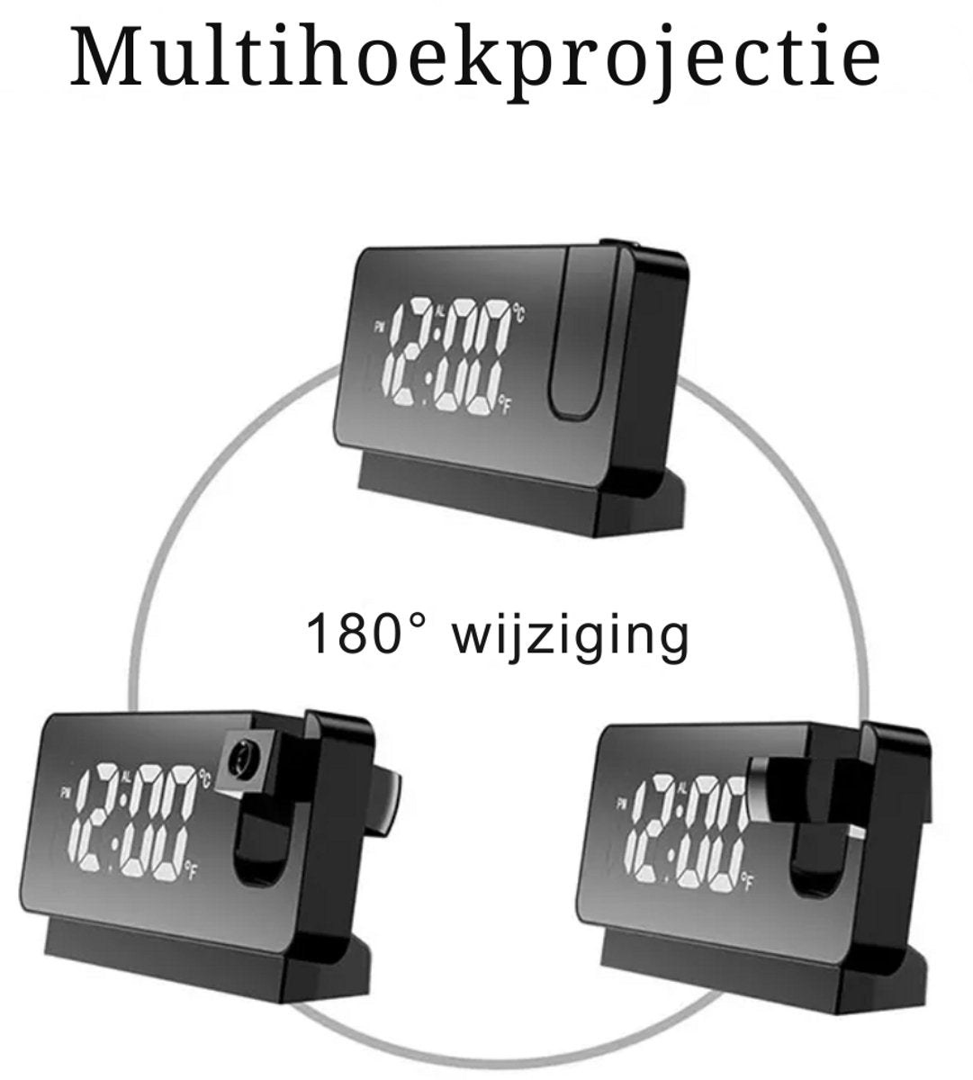 Livista Digitale Wekkerradio met Projectie - Wekkers Digitaal - Projectiewekker - Projectieklok