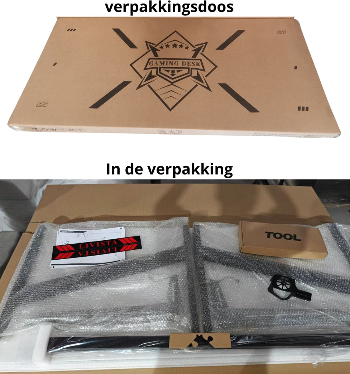Livista® Gaming Bureau - 140x60x73cm - RGB Verlichting - Ergonomisch Ontwerp - Stabiele Driehoekige Structuur - Zwart