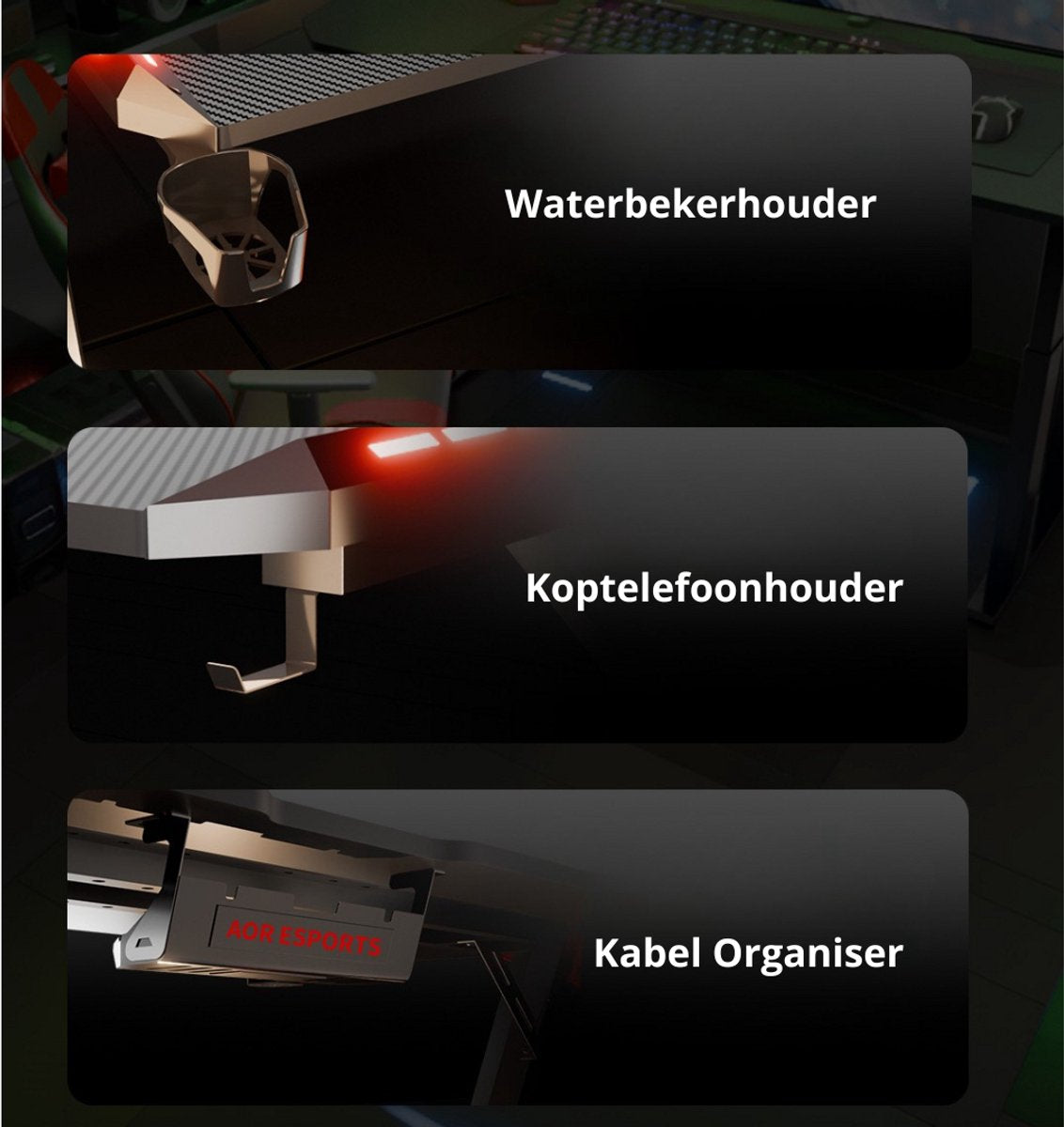 Livista® Gaming Bureau - 120x60x73cm - RGB Verlichting - Ergonomisch Ontwerp - Stabiele Driehoekige Structuur - Zwart