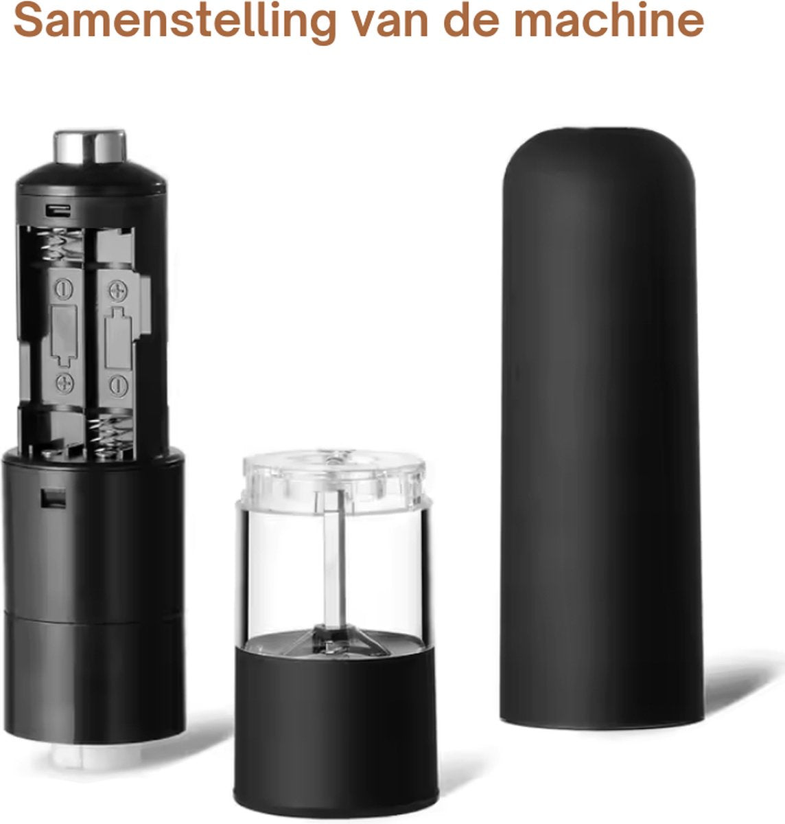Livista® Elektrische Zout en Pepermolen Set - 2 Stuks - Verstelbare Maalgraad - Efficiënte - Geschikt voor Diverse Specerijen - Zwart