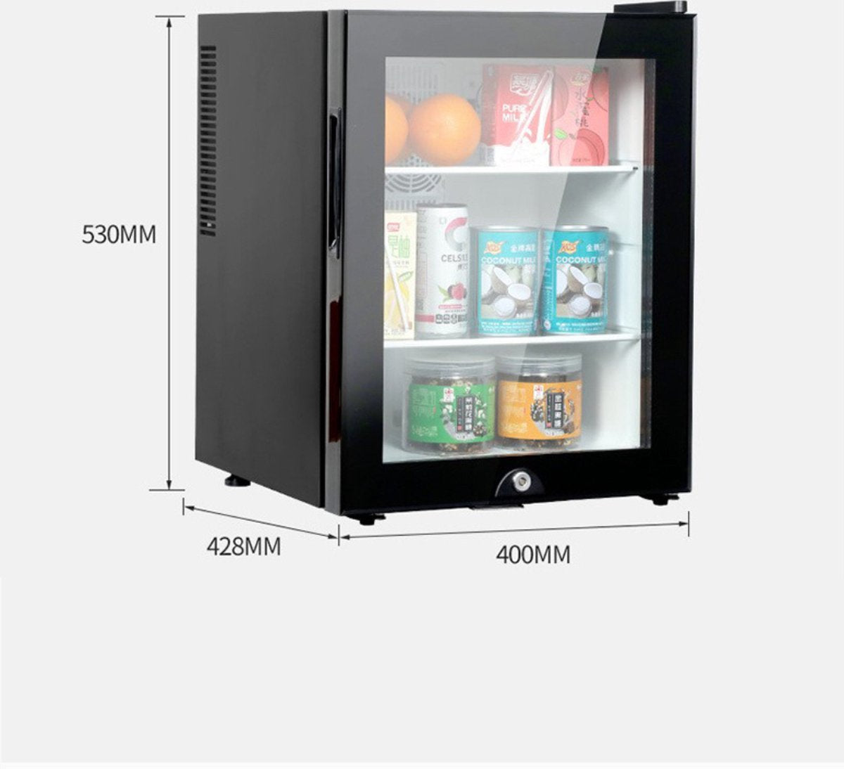 Livista Mini Koelkast - Thermo-elektrisch - 42 Liter - glazen deur - Zwart