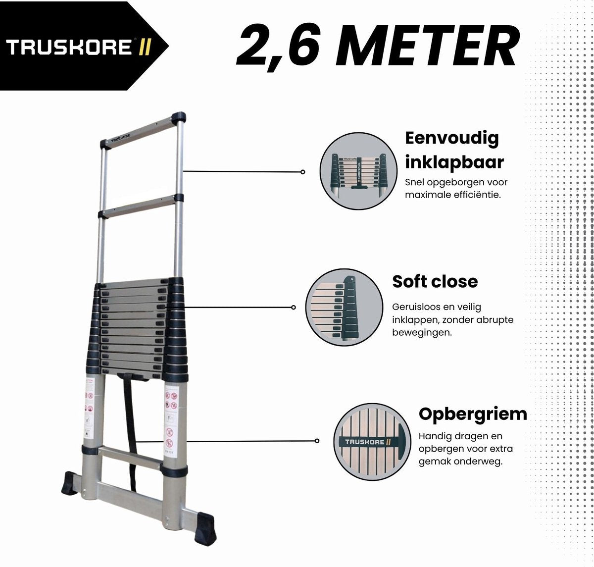 Truskore Telescopische Ladder (2.6 Meter)