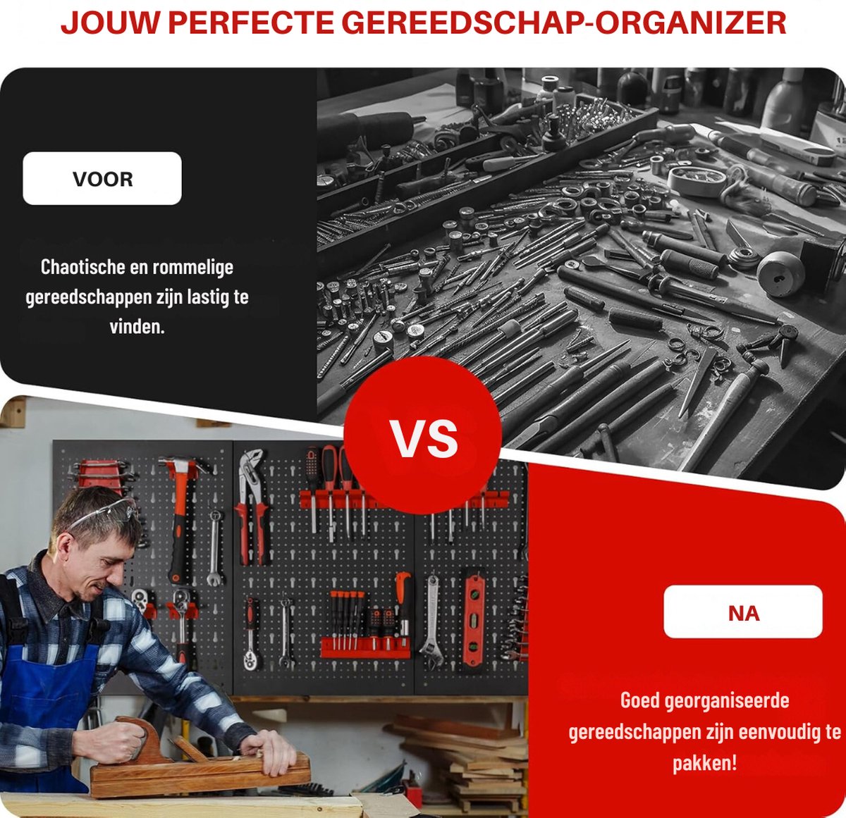Truskore Gereedschapswand - Aluminium Gereedschapsrek - Gereedschapsbord - Gereedschapshouder - Hakenset - Ophangsysteem - Gereedschapsorganizer
