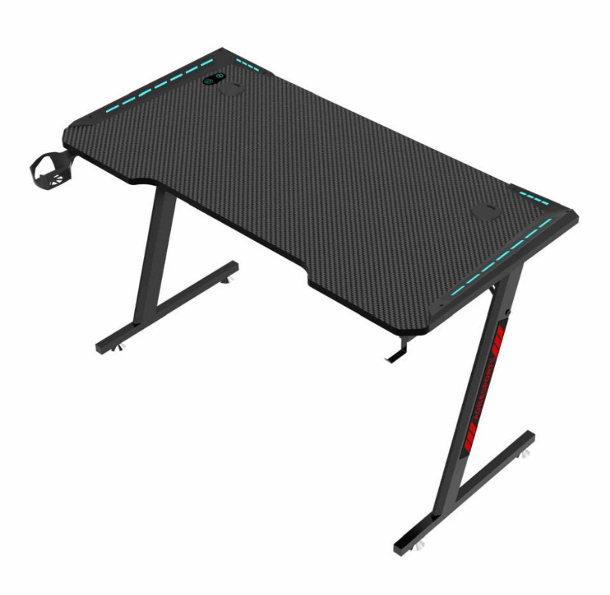Livista® Gaming Bureau - 140x60x73cm - RGB Verlichting - Ergonomisch Ontwerp - Stabiele Driehoekige Structuur - Zwart