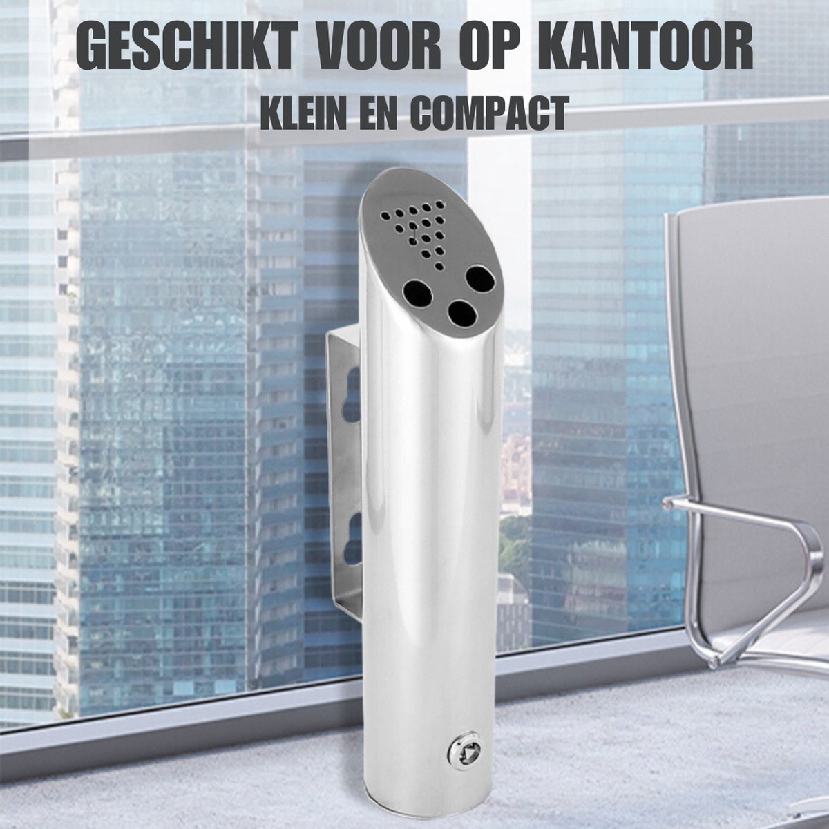 Truskore Wandasbak RVS voor buiten met 1.7 liter inhoud - Ø7,5x(H)46 cm