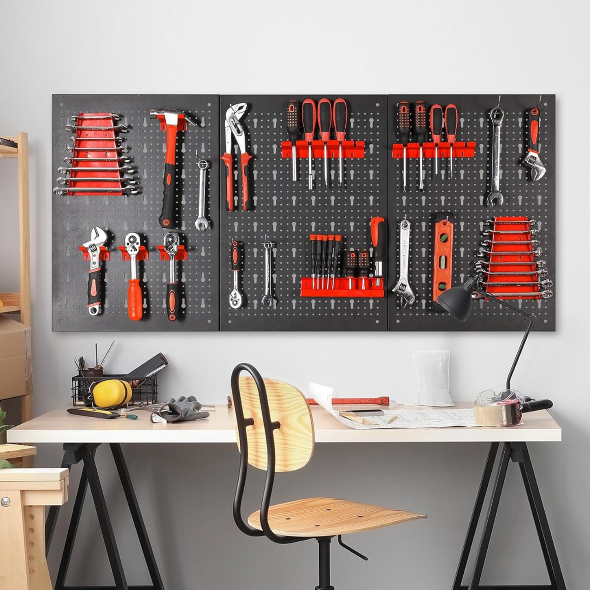 Truskore Gereedschapswand - Aluminium Gereedschapsrek - Gereedschapsbord - Gereedschapshouder - Hakenset - Ophangsysteem - Gereedschapsorganizer