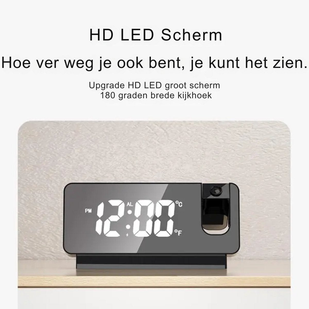 Livista Digitale Wekkerradio met Projectie - Wekkers Digitaal - Projectiewekker - Projectieklok