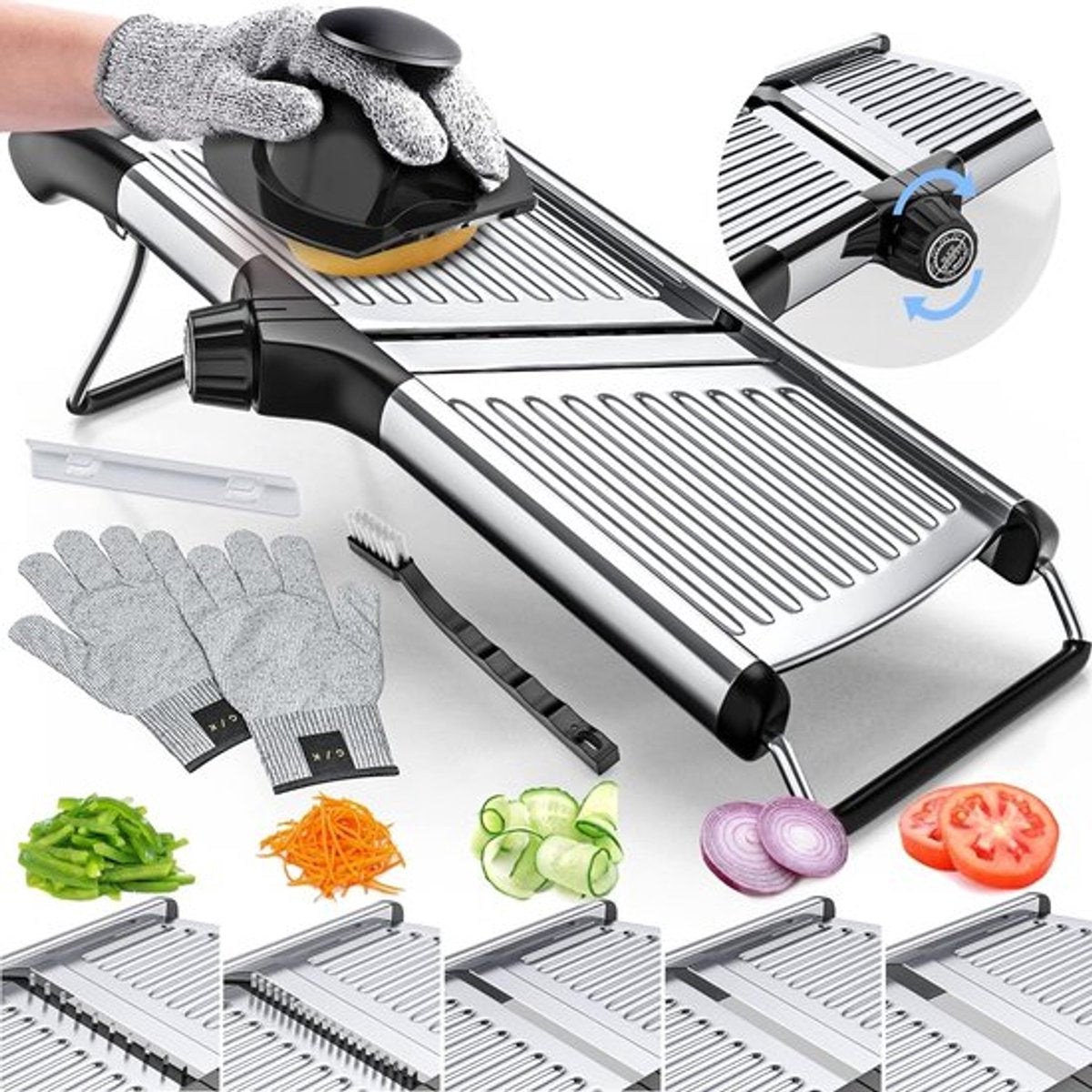 Livista Mandoline - Multifunctioneel - Mandoline Groentesnijder - Slicer Dicer - Roestvrij staal - Keukensnijder