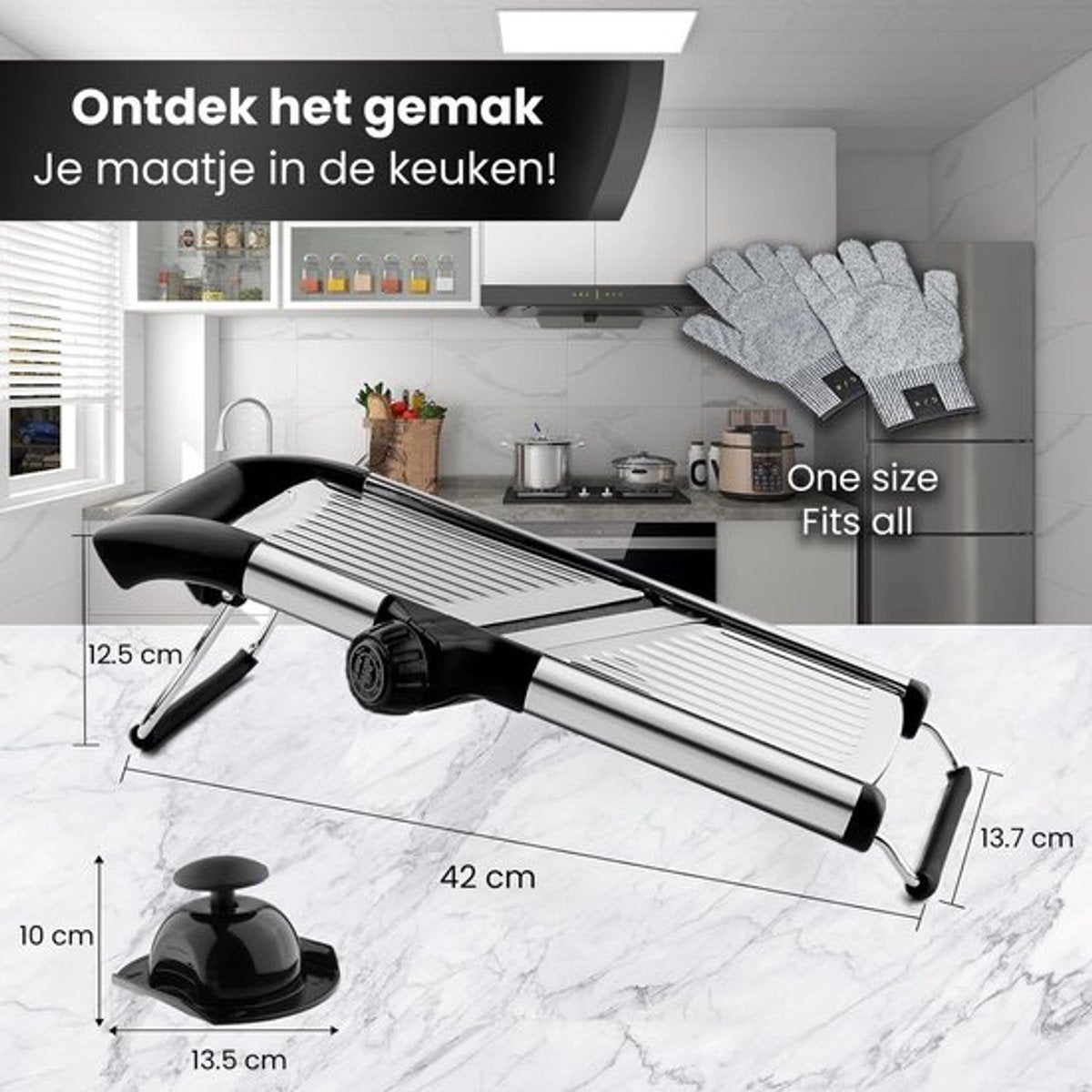 Livista Mandoline - Multifunctioneel - Mandoline Groentesnijder - Slicer Dicer - Roestvrij staal - Keukensnijder