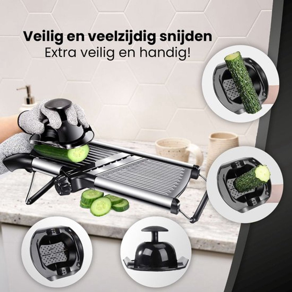 Livista Mandoline - Multifunctioneel - Mandoline Groentesnijder - Slicer Dicer - Roestvrij staal - Keukensnijder