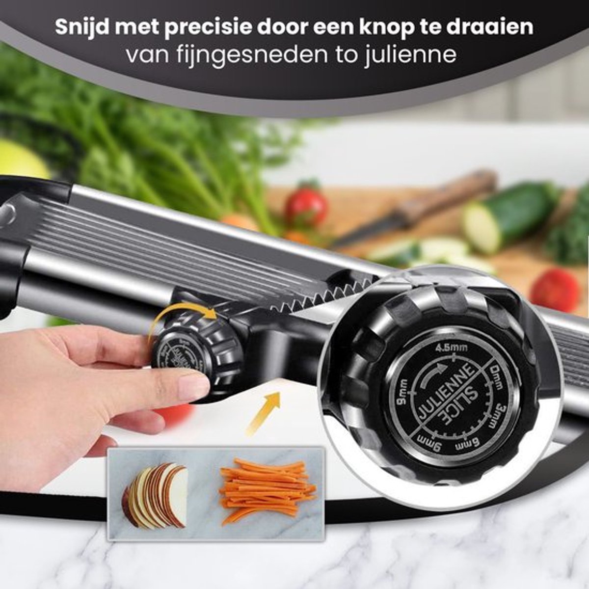 Livista Mandoline - Multifunctioneel - Mandoline Groentesnijder - Slicer Dicer - Roestvrij staal - Keukensnijder