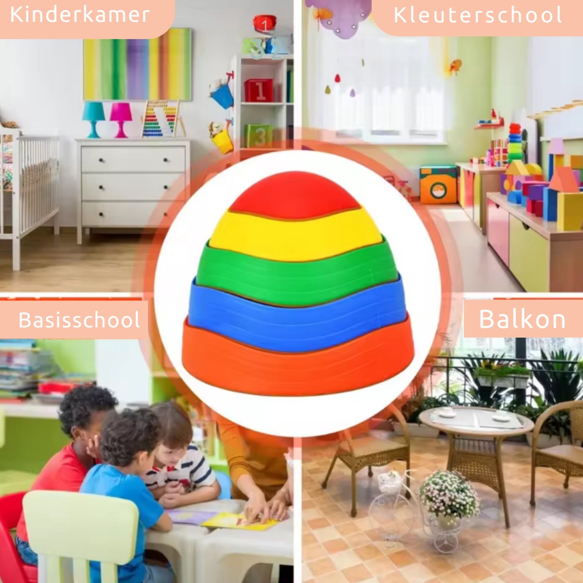 Livista Stapelstenen - Stapstenen - Rivierstenen - Voor Kinderen - Stepping Stones - Balansstenen - Balansspeelgoed - Heuveltoppen - Educatief/Montessori Speelgoed - Evenwicht