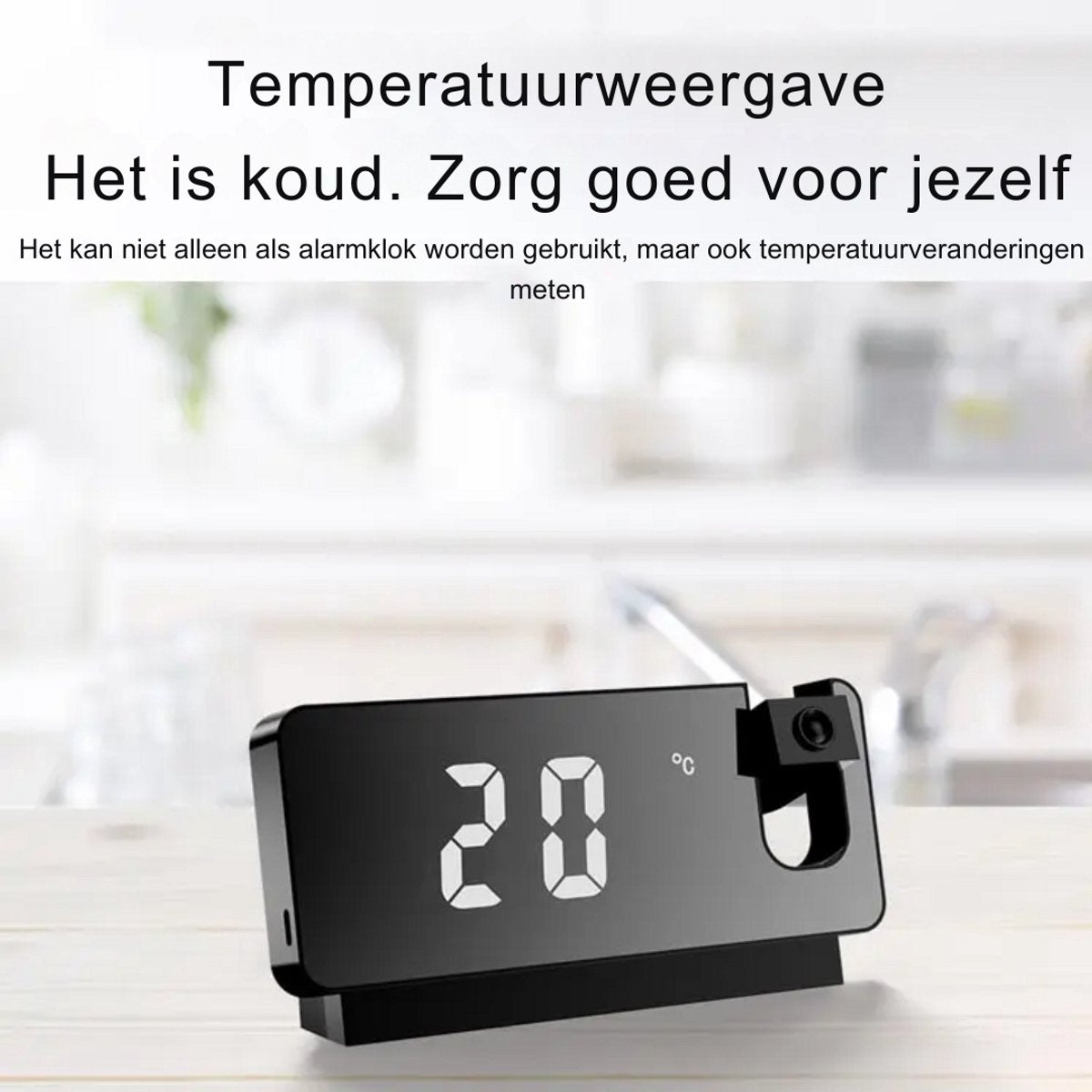 Livista Digitale Wekkerradio met Projectie - Wekkers Digitaal - Projectiewekker - Projectieklok