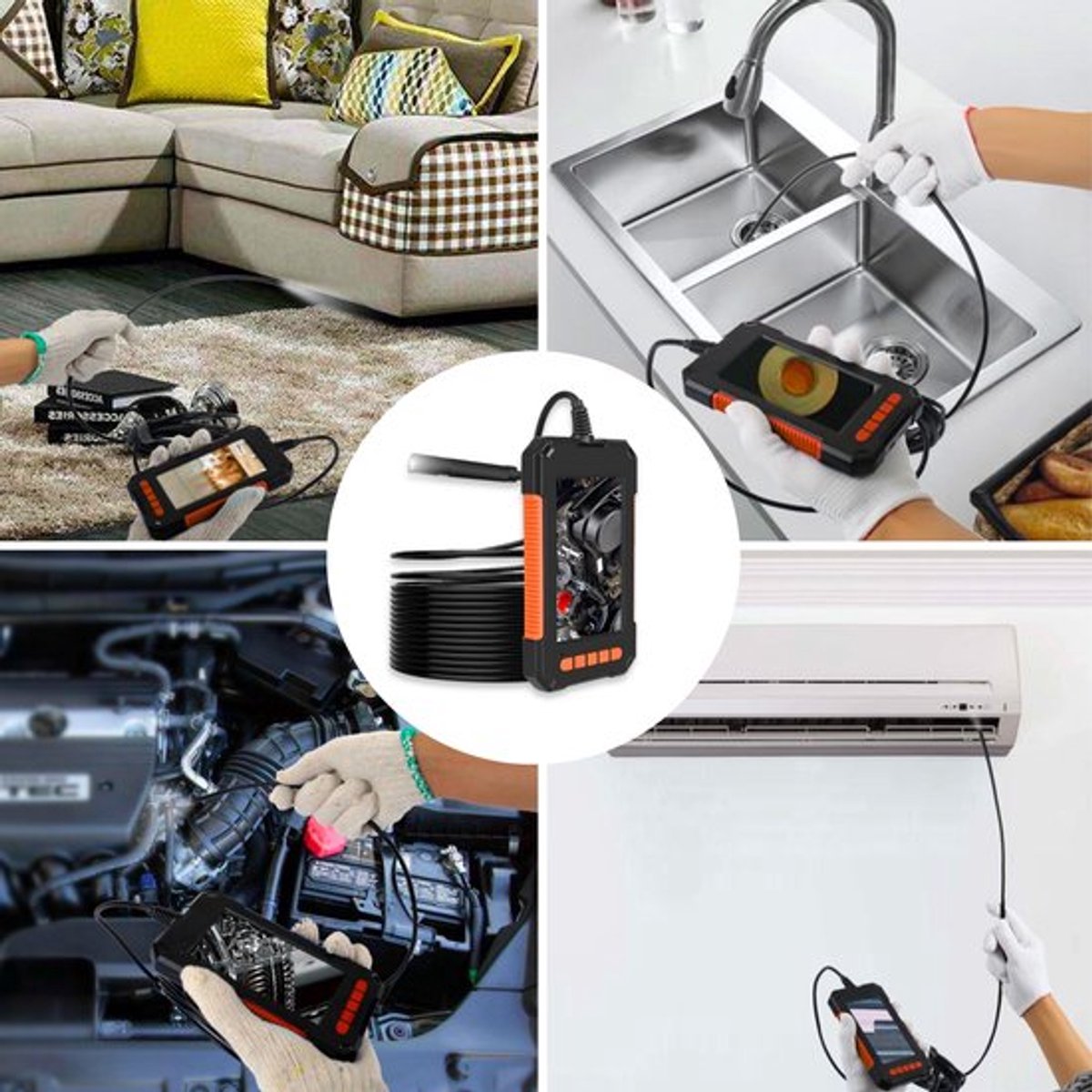 Truskore Inspectiecamera met Scherm 5M - 1080P HD - 4.3 inch LCD scherm - IP67 Waterdicht - LED Verlichting - Endoscoop - Inspectie Camera