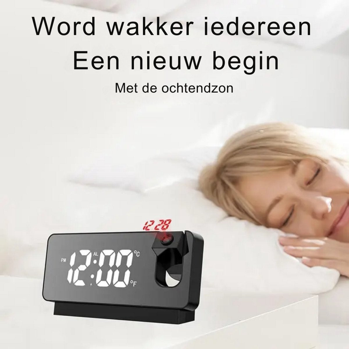 Livista Digitale Wekkerradio met Projectie - Wekkers Digitaal - Projectiewekker - Projectieklok