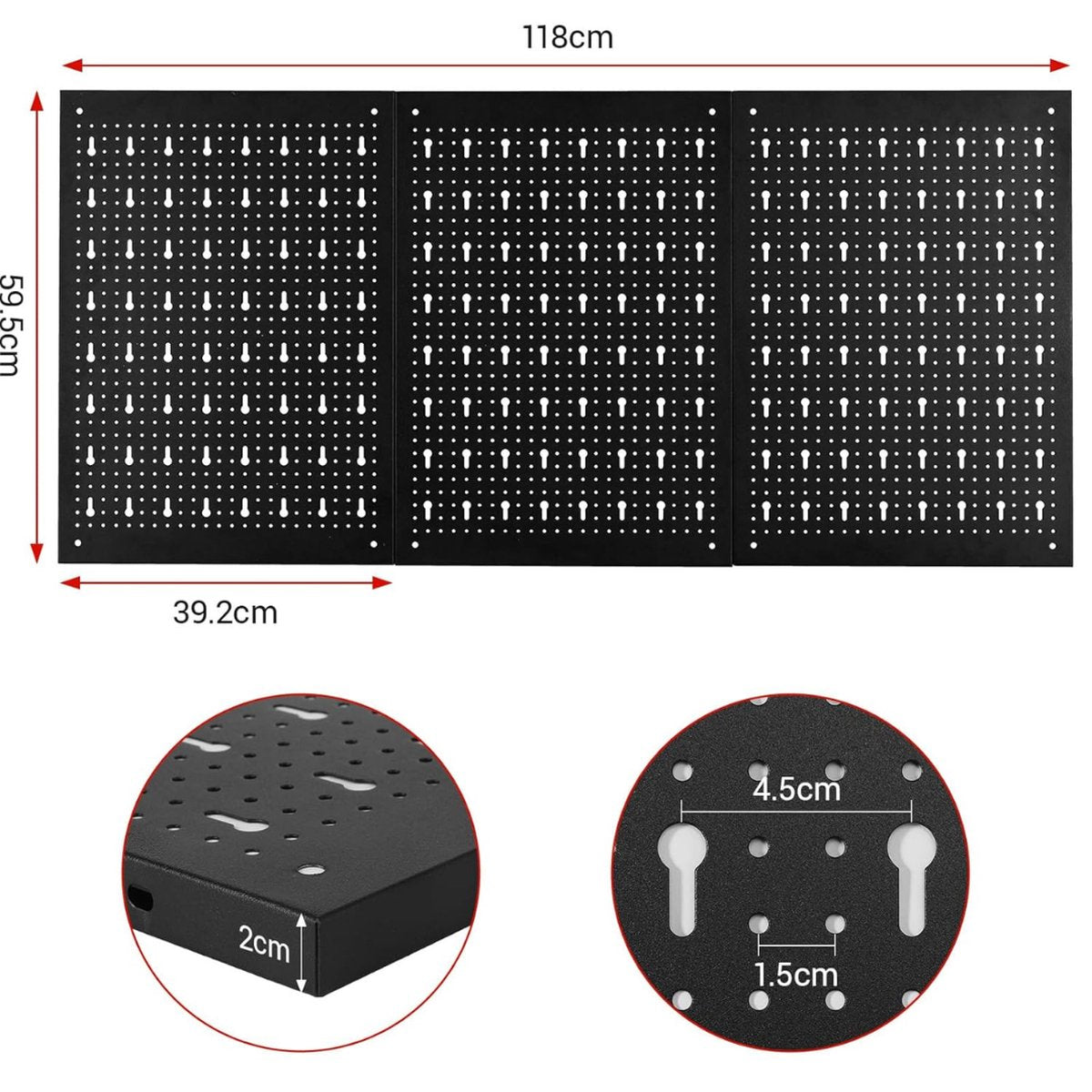 Truskore Gereedschapswand - Aluminium Gereedschapsrek - Gereedschapsbord - Gereedschapshouder - Hakenset - Ophangsysteem - Gereedschapsorganizer