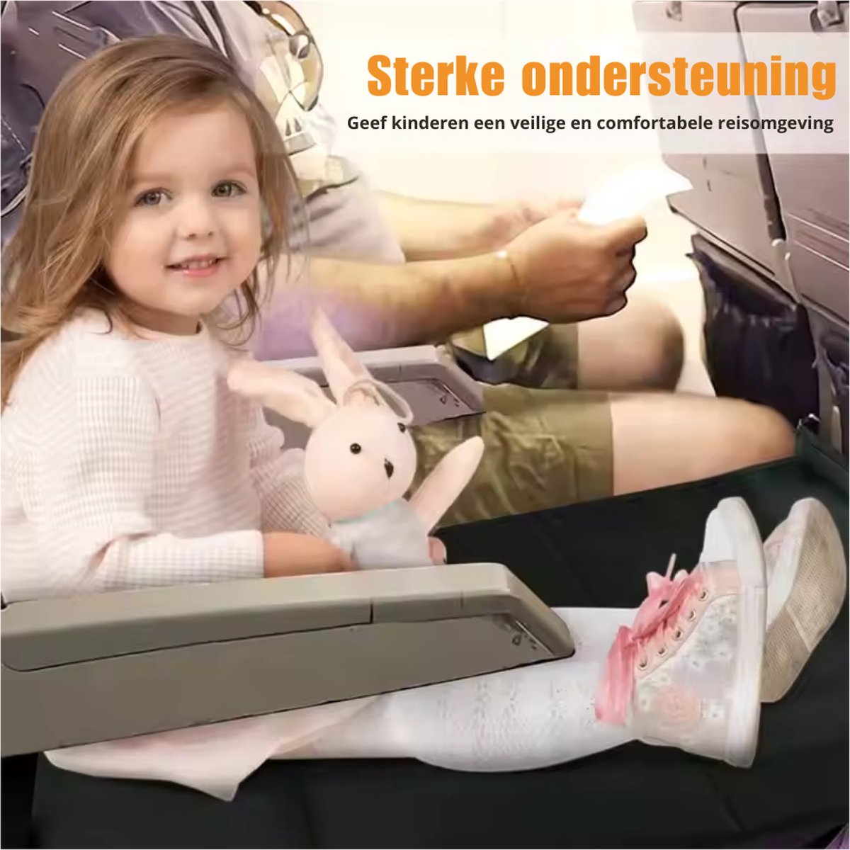 Livista® Baby Reishangmat – Multifunctioneel Stoelverlengstuk voor Onderweg – Comfortabel Babybed voor Vliegtuig, Trein en Auto – Waterbestendig en Wasbaar – Afmetingen 79x44cm – Zwart