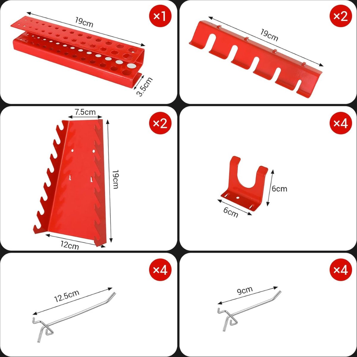 Truskore Gereedschapswand - Aluminium Gereedschapsrek - Gereedschapsbord - Gereedschapshouder - Hakenset - Ophangsysteem - Gereedschapsorganizer