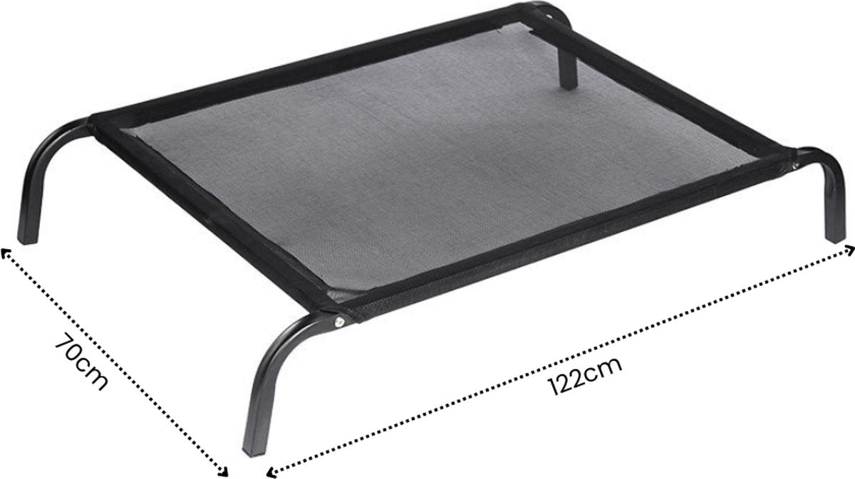 Livista® Vierseizoenen Huisdierbed - Afneembaar en Wasbaar - Verhoogd en Vochtbestendig - Geschikt voor Grote Honden - Maximale Draagkracht 100 kg - Afmetingen 122x70 cm - Zwart