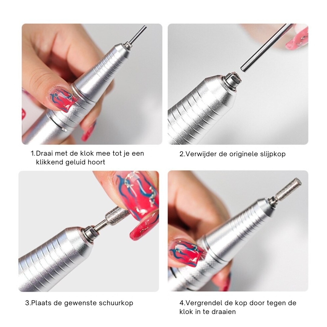 Livista® Nagelfreesmachine - Multifunctionele Elektrische Nagelfrees - 35.000 RPM Professionele Polijst en Verwijderingsmachine - Hoge Kwaliteit - Geschikt voor Handen/Voeten - Voetpedaalbediening - Zwart