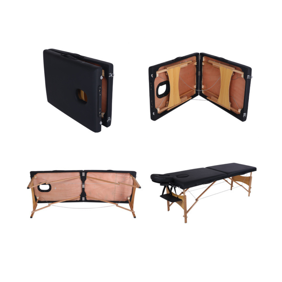 Livista® Multifunctioneel Massagetafel - Opvouwbaar - Poten van beukenhout - Hoogwaardig schuim - In hoogte verstelbaar (62-83 cm) - Draagvermogen 250 kg - Schoonheidsbed - Inclusief opbergtas