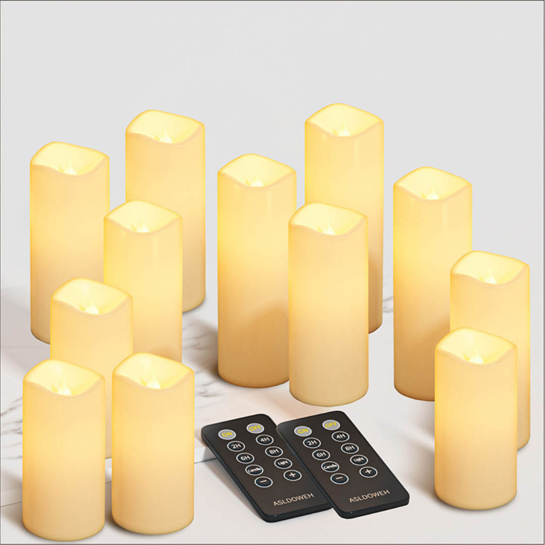 Livista® - LED Kaarsen met Afstandsbediening – 12 Stuks – 4 Verschillende Maten – 2 Afstandsbedieningen – Vlam Effect – Timerfunctie – Waterdicht