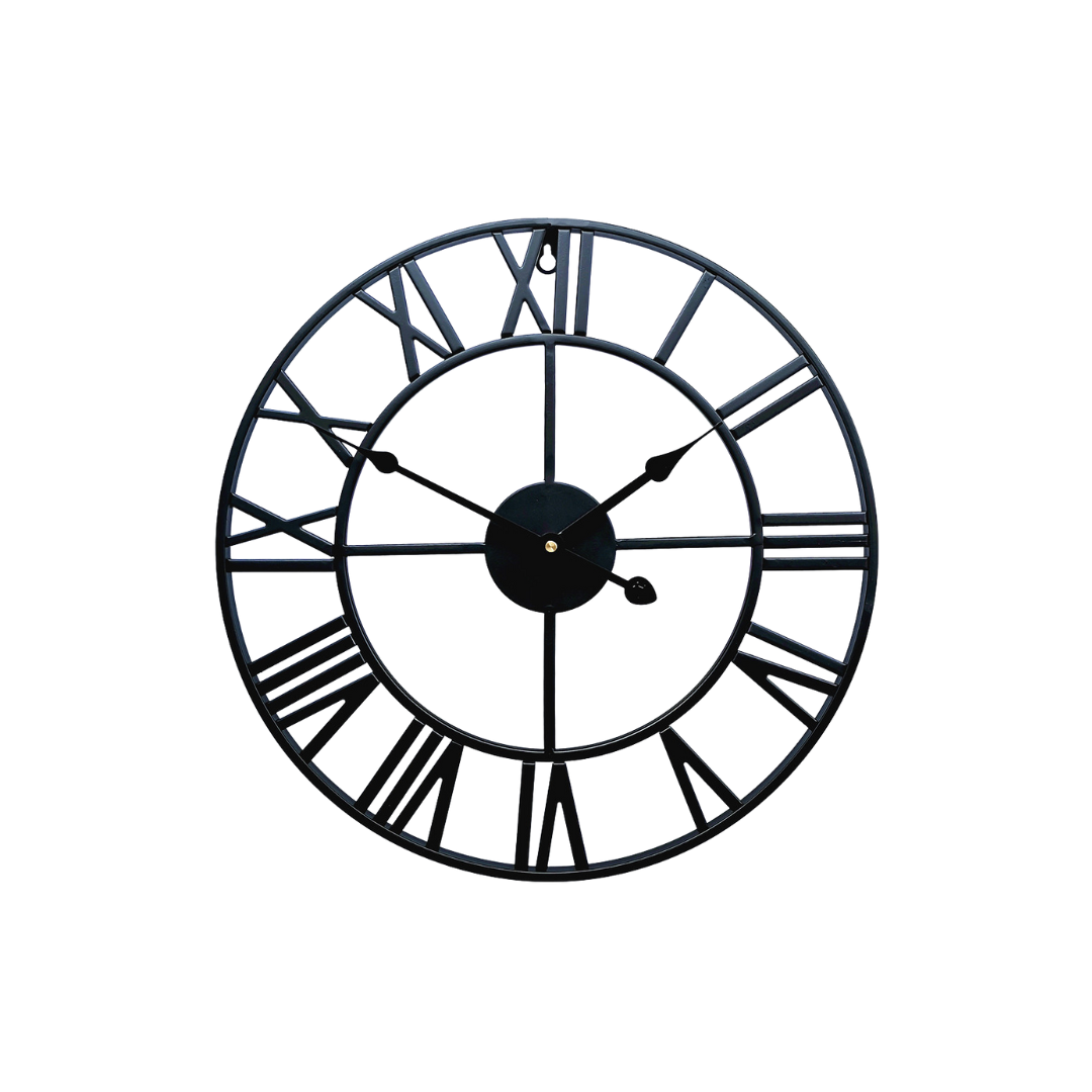 Livista® - Wandklok van Hoge Kwaliteit – Industriële Stijl – Moderne Klok – Stille Uurwerk – Diameter 40 cm – Metaal – Zwart