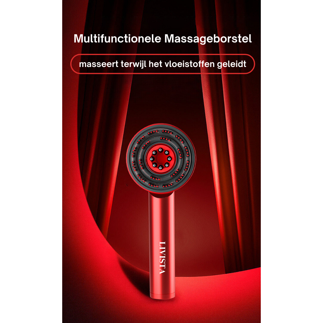 Livista® - Hoofdhuidmassager – Roodlichttherapie-apparaat – Elektrische Hoofdmassager – Haarolie Applicator – Hoofdhuid Massageborstel – Ontspanning en Haarverzorging - Rode