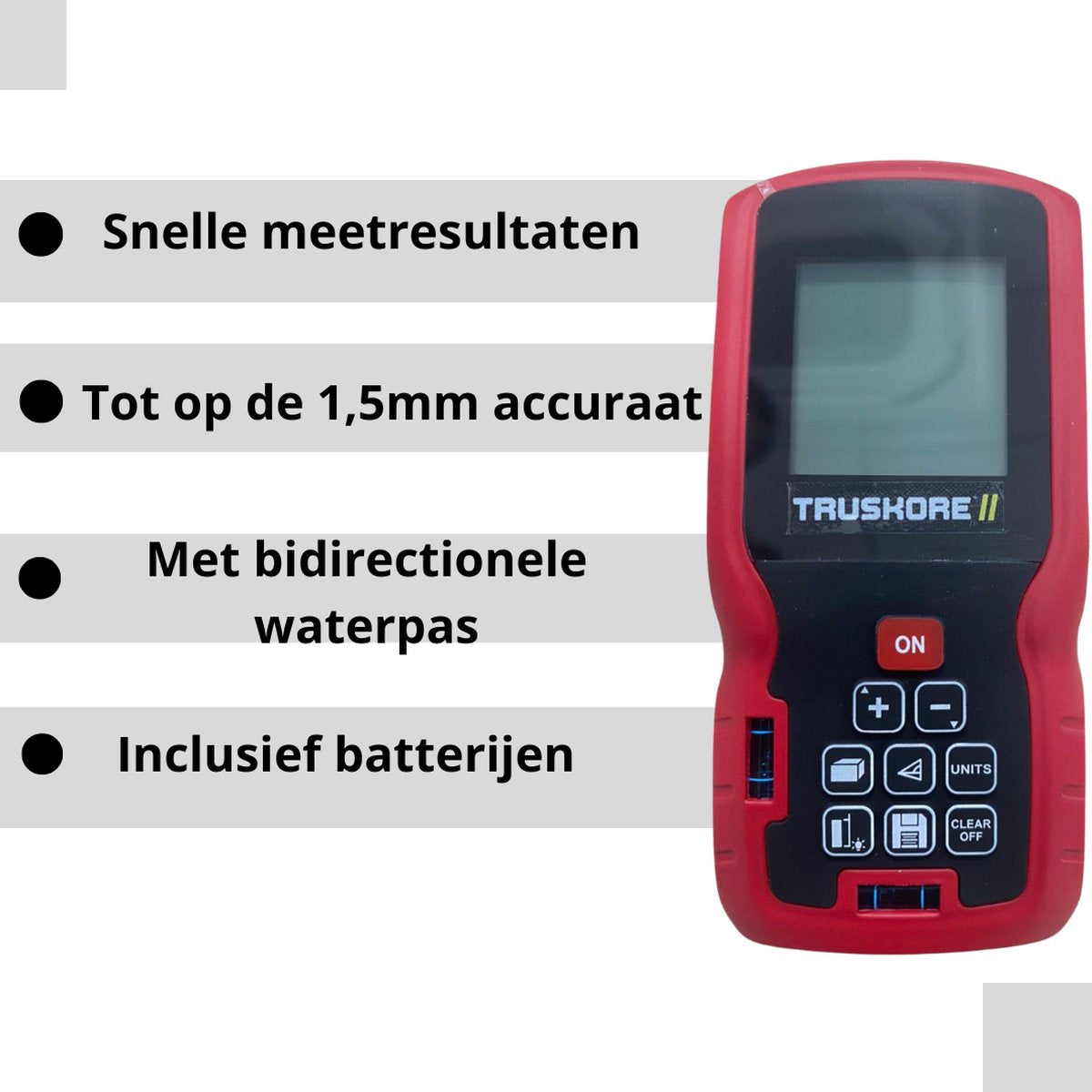 Truskore Professionele Laserafstandmeter - 120 Meter Bereik - Uitgebreide Meetopties