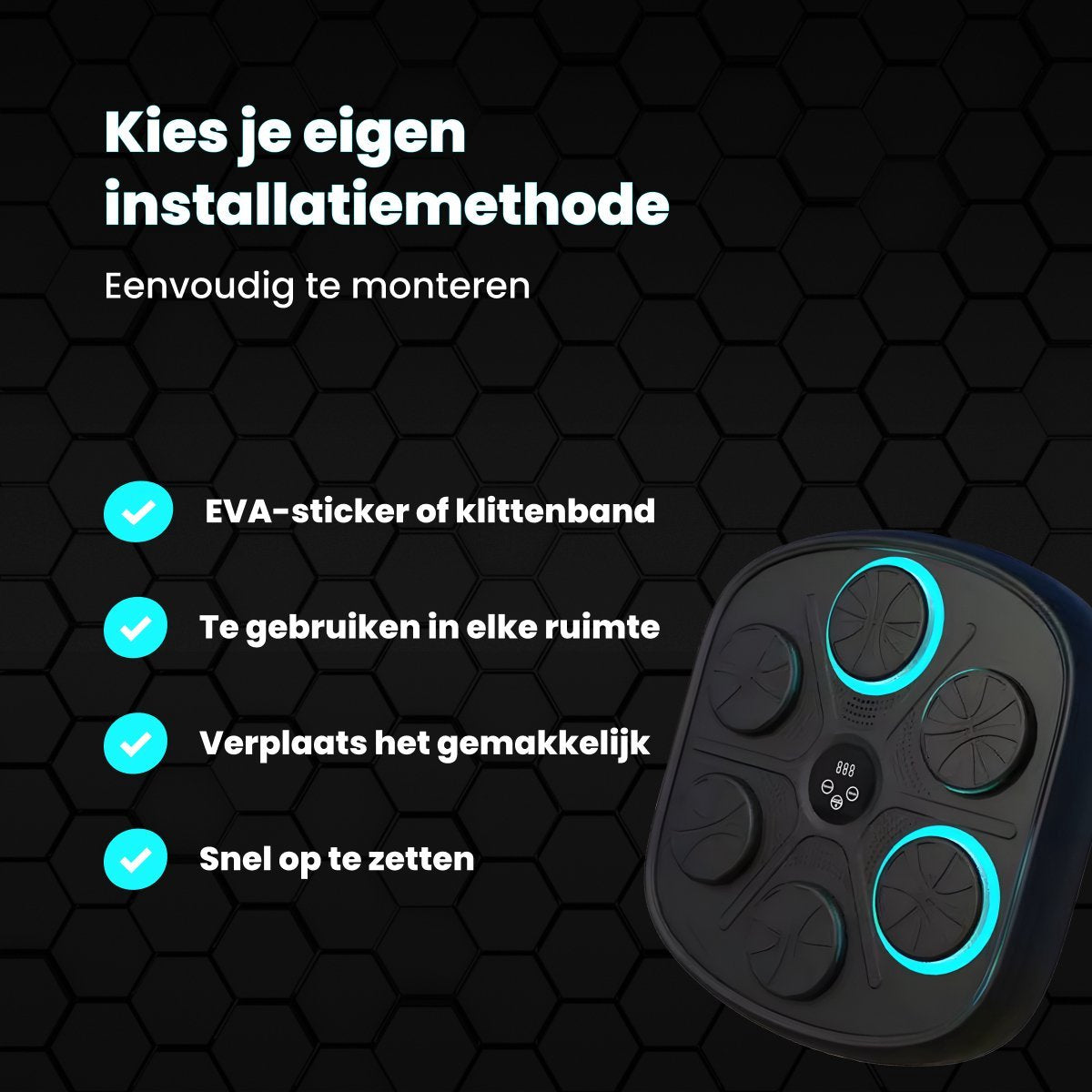 Truskore Smart Music Boxing Machine - 2025 model - Bluetooth Muziek - Vernieuwde Display - Verschillende Modussen - Boxing machine voor Volwassenen en Kinderen - Fitness - Boksmachine - Boxmachine