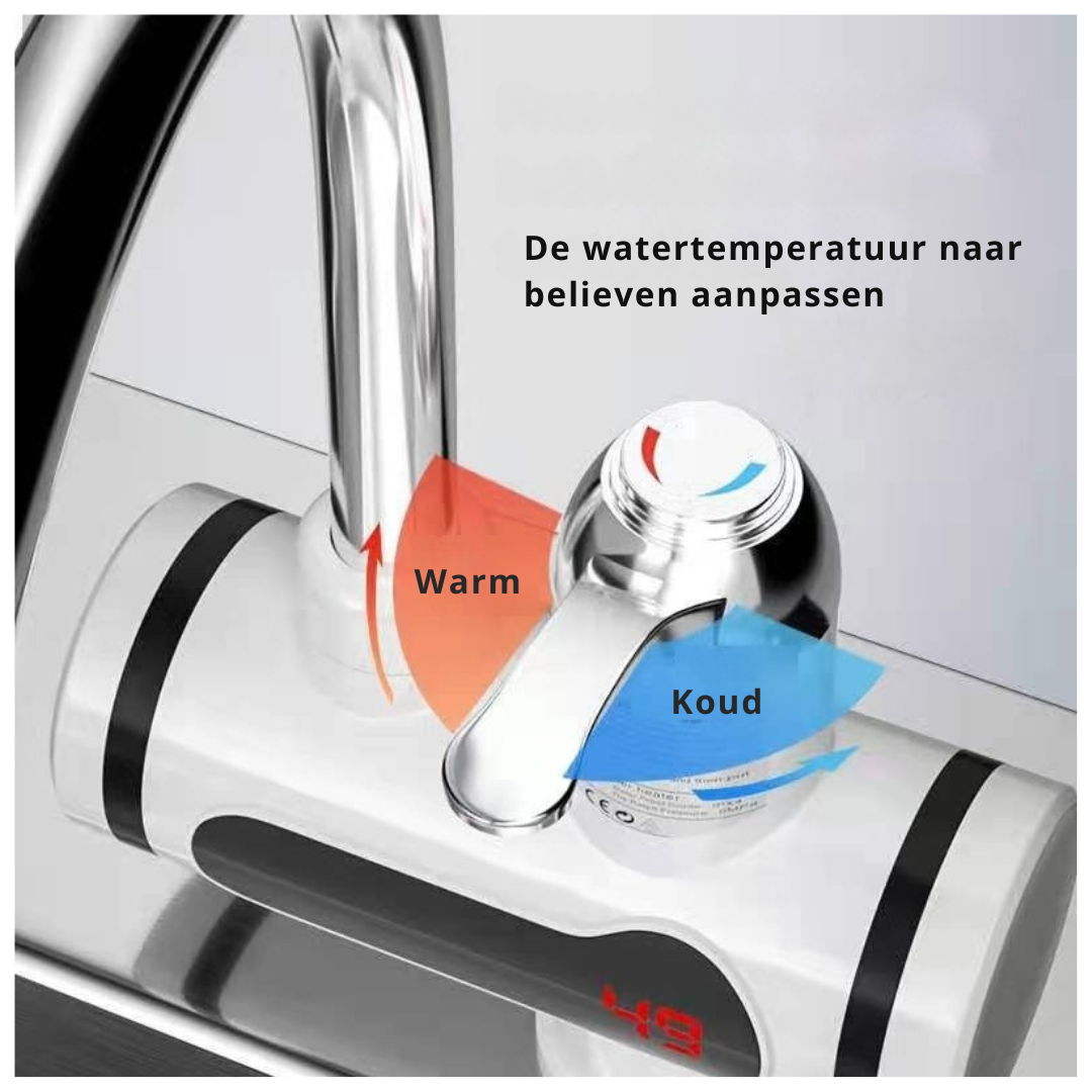 Truskore Elektrische Waterkraan – 360° Draaibare Instant Kraan – Digitale Temperatuurweergave – Eenvoudige Installatie – 3000W