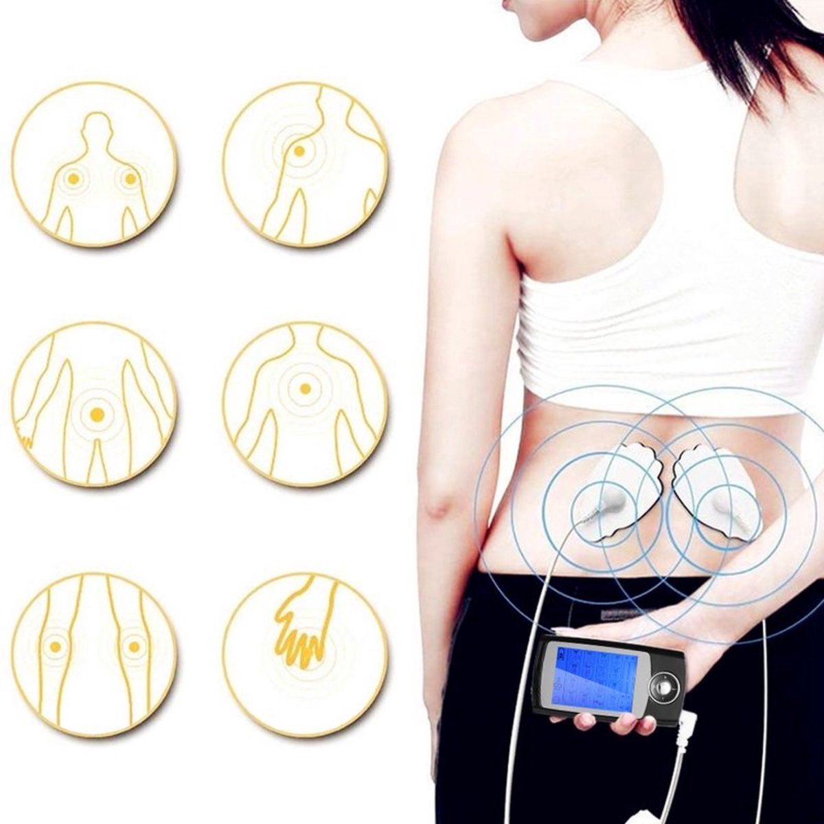 Livista Tens Apparaat - EMS Therapie - Elektrische Spier Stimulator 16 modus Elektrodentherapie voor Spierstimulatie (EMS) & Pijnverlichting Pijn Therapie - Massage Apparaat - Nekmassage - Voetmassage - Acupressuur