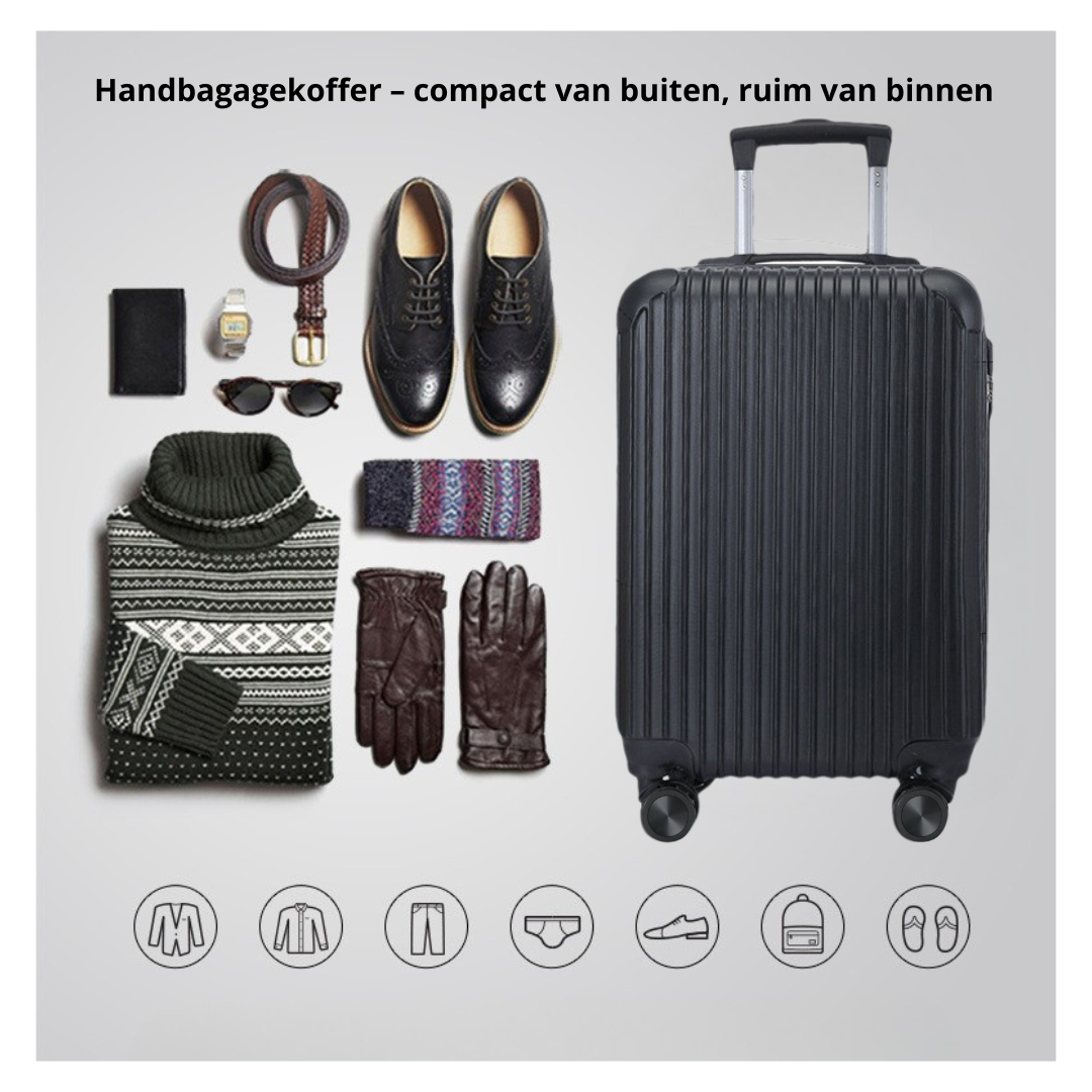 Livista® Kofferset - 3-delig - 35L handbagage + 65L en 100L ruimbagage - Lichtgewicht - Trolley - Zwart