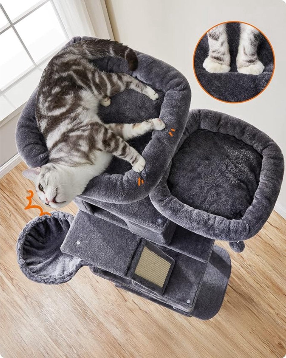 Livista Krabpaal voor zware katten - Hoge krabpaal - Krabpaal boomstam - Krabpaal voor grote katten - Kat toren - Krabpaal plafond - Stevige krabpaal - Krabpaal voor katten - XXL - Katten verblijf