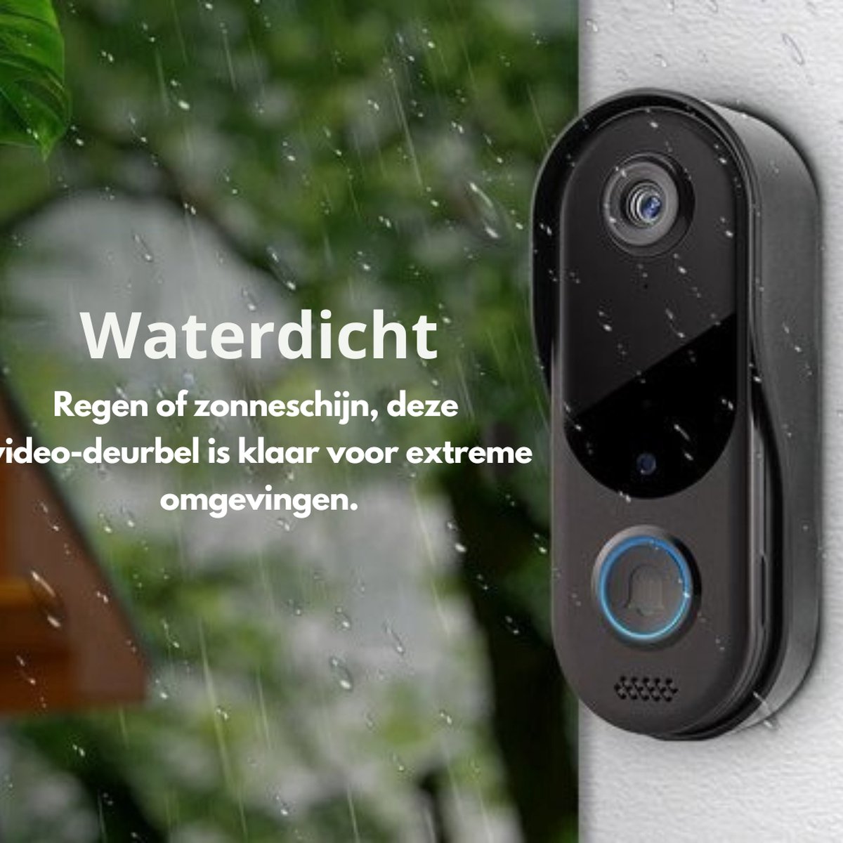 Truskore Video deurbel met camera en wifi - Draadloos, beveiliging Video Intercom Draadloze, inclusief twee batterijen