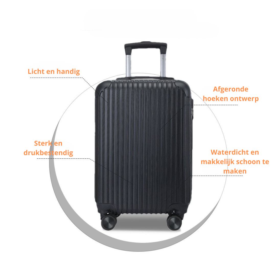 Livista® Kofferset - 3-delig - 35L handbagage + 65L en 100L ruimbagage - Lichtgewicht - Trolley - Zwart