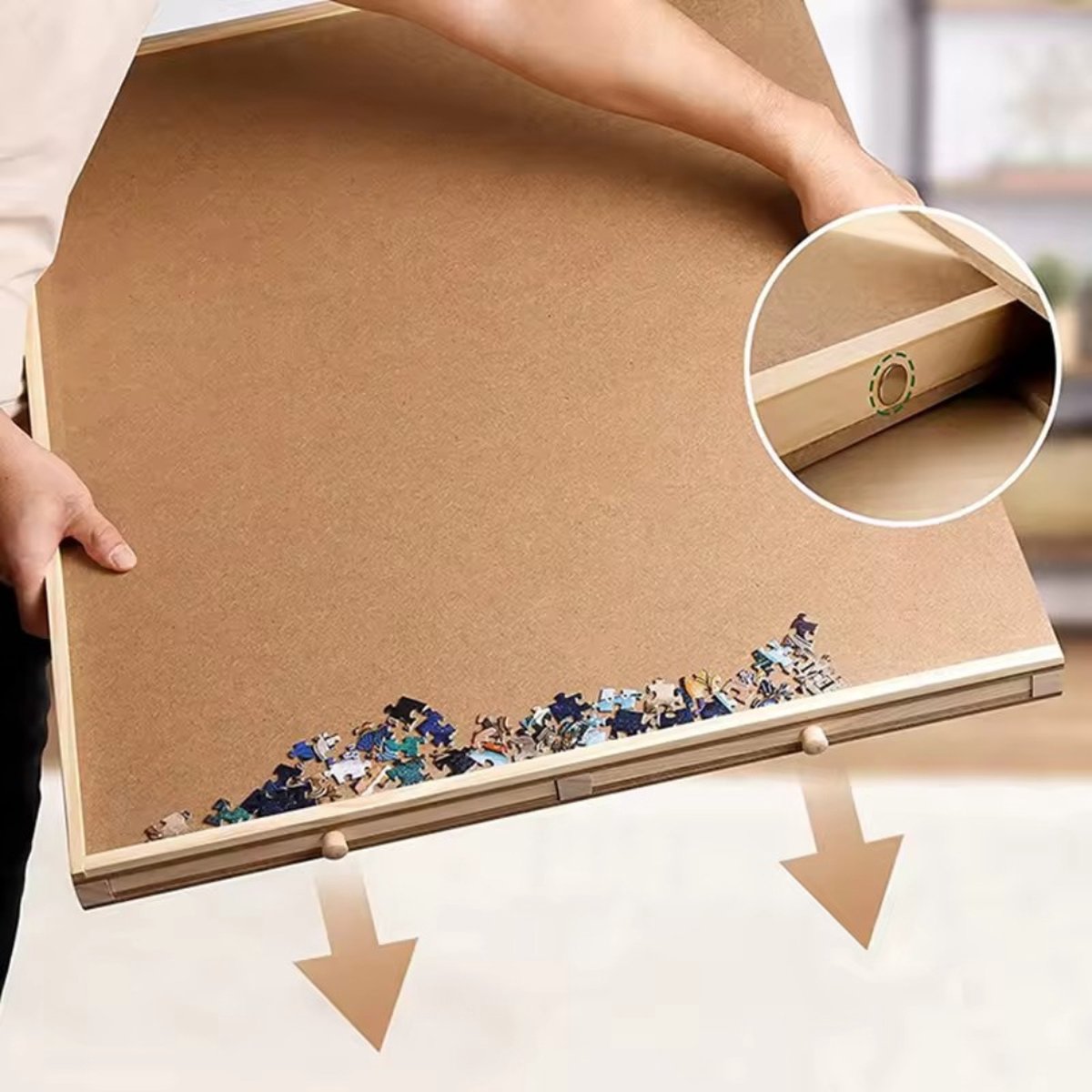 Livista Puzzelplaat voor 1500 Puzzelstukjes met 6 Lades – Puzzelbord met Opbergsysteem -Puzzelmat van Hout – Puzzeltafel