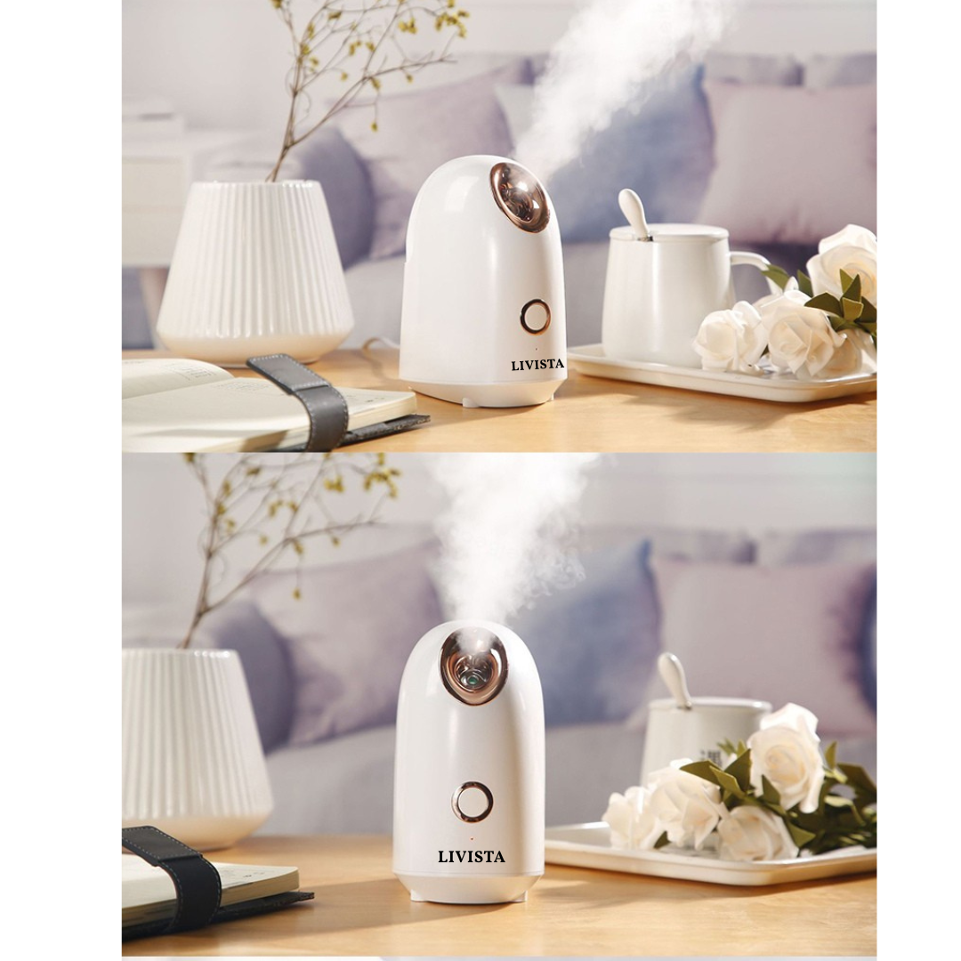 Livista Gezichtsstoomapparaat - Diepe reiniging & hydratatie – 150 ml water tan - eenvoudige bediening - wit