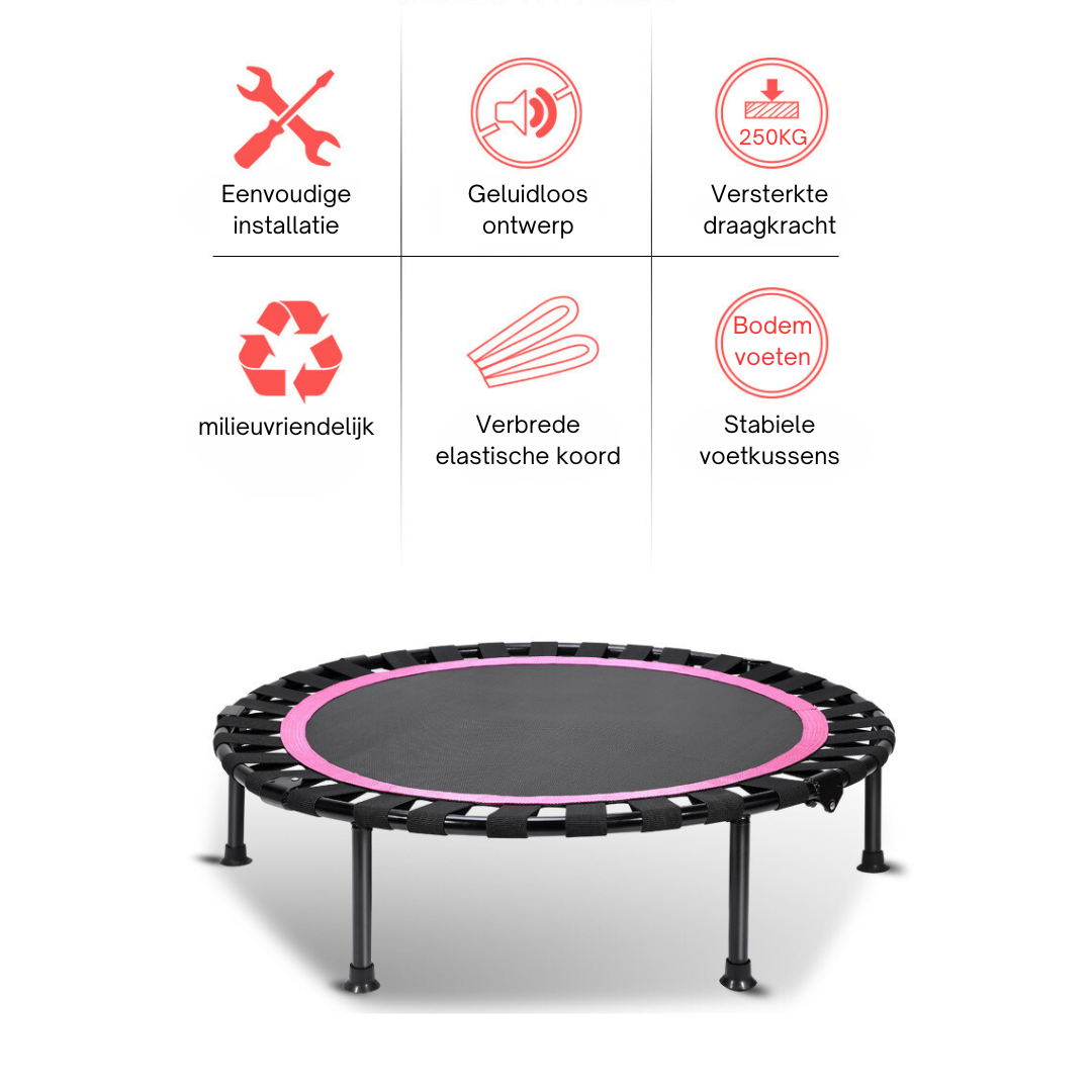 Livista® - Trampoline – Fitness en Springen – Ronde Trampoline voor Volwassenen en Kinderen – Diameter 100 cm – Max. 250 kg – Extra Stabiel
