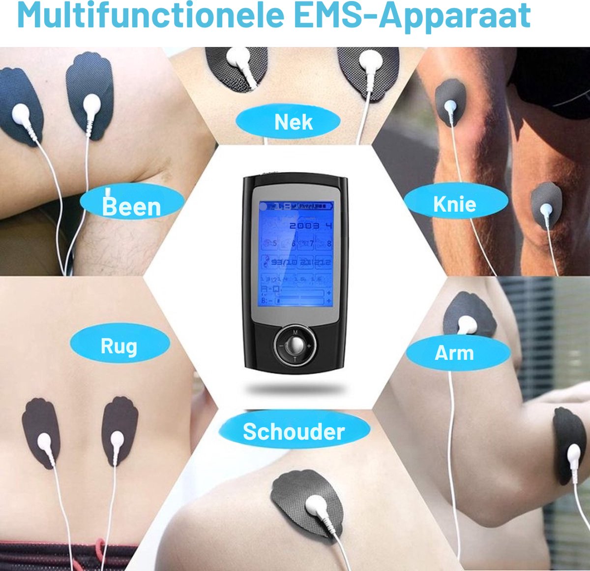 Livista Tens Apparaat - EMS Therapie - Elektrische Spier Stimulator 16 modus Elektrodentherapie voor Spierstimulatie (EMS) & Pijnverlichting Pijn Therapie - Massage Apparaat - Nekmassage - Voetmassage - Acupressuur