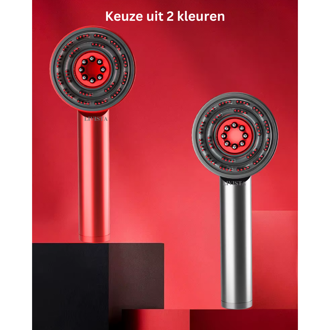 Livista® - Hoofdhuidmassager – Roodlichttherapie-apparaat – Elektrische Hoofdmassager – Haarolie Applicator – Hoofdhuid Massageborstel – Ontspanning en Haarverzorging - Grijs
