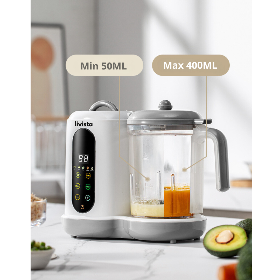 Livista® - Baby Blender en Stoomkoker – Grote Capaciteit – Babyvoeding Verwerkingsmachine – Stomen, Mixen en Verwarmen – Voor Gezonde Babyvoeding