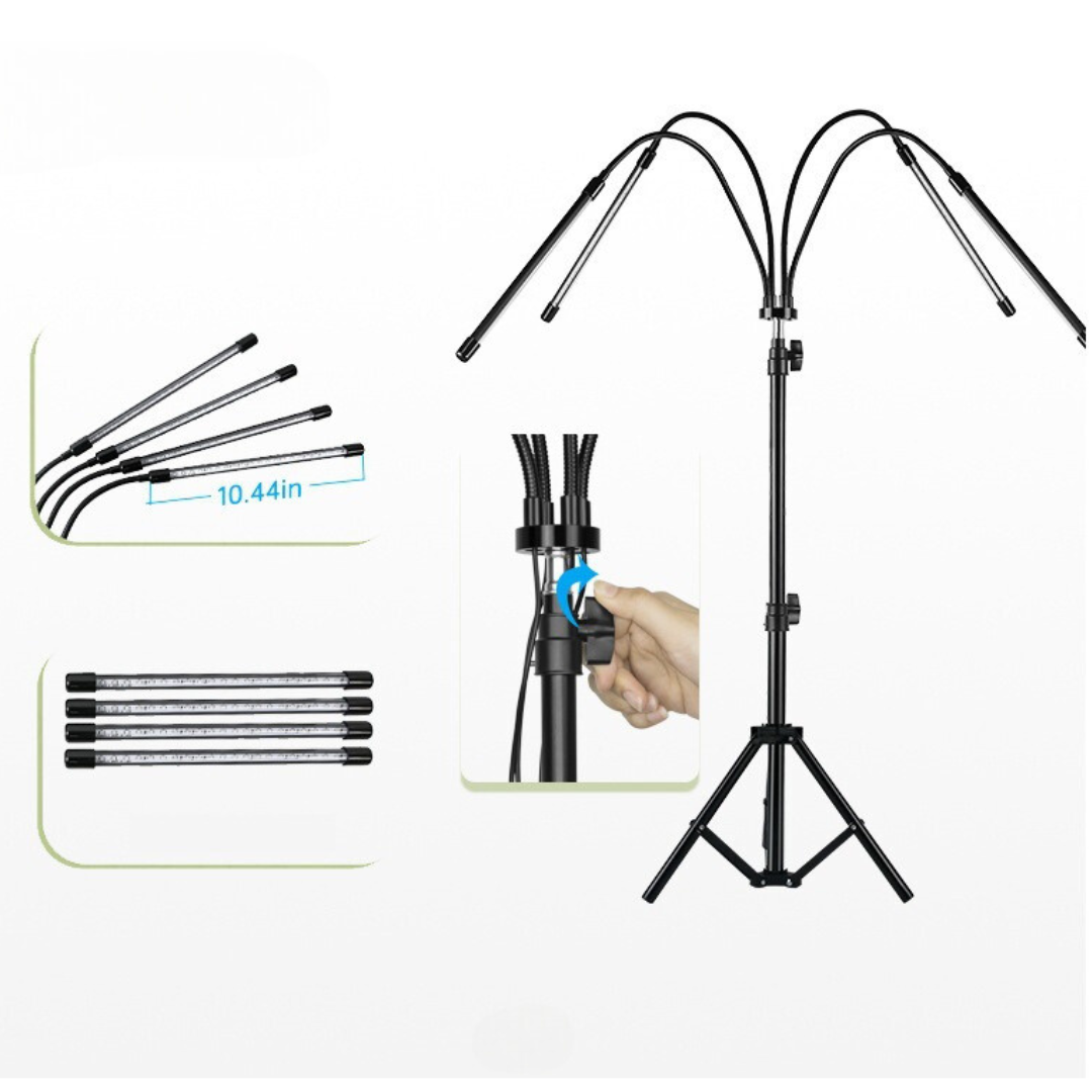 Livista® - LED Planten Groeilamp – Vouwbaar Standaard – Volledig Spectrum – Instelbare Timer – Voor Planten, Aquariums en Zaadkieming
