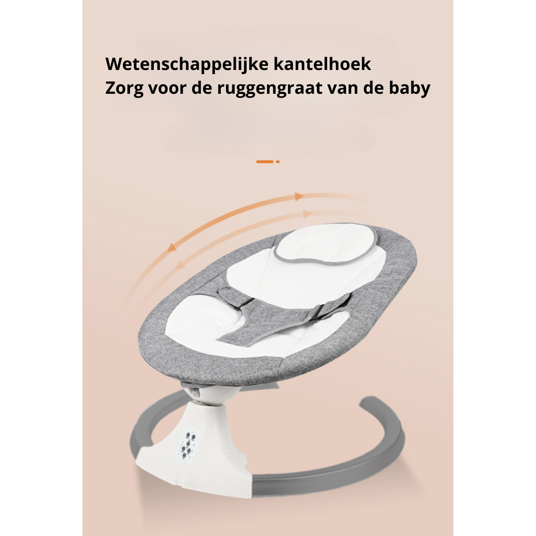 Livista® - Elektrische Baby Schommelstoel – Afstandsbediening – 3 Verstelbare Snelheden – Comfortabel en Stijlvol – Grijs – Met Zonnescherm – Afneembare en Wasbare Bekleding
