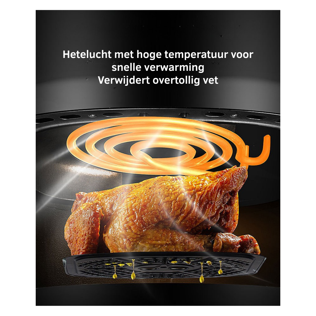 Livista Airfryer XXL – 6L – 8 Programma’s – LCD Touchscreen – PFAS-vrij – 1400W – Zwart