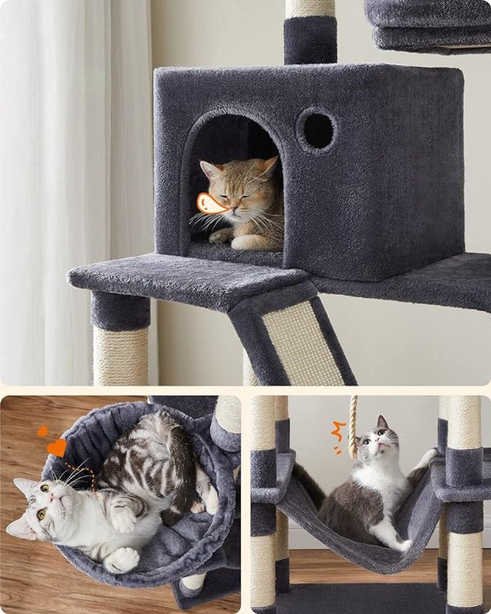 Livista Krabpaal voor zware katten - Hoge krabpaal - Krabpaal boomstam - Krabpaal voor grote katten - Kat toren - Krabpaal plafond - Stevige krabpaal - Krabpaal voor katten - XXL - Katten verblijf