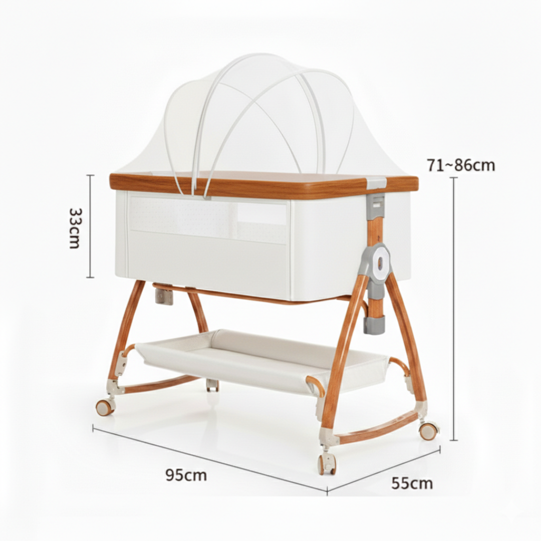Livista® 3-in-1 Babybed – 6 Hoogtestanden – Co-Sleeper – Meergroeibed – 5° Hellingshoek – Met Wielen en Slot – Beige