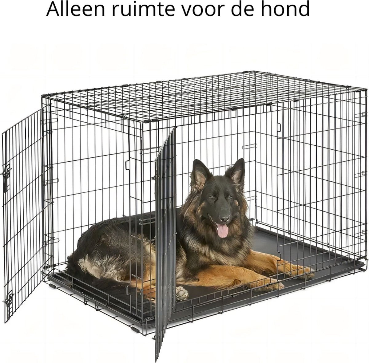 Livista® - Metalen Hondenkennel L – Inclusief PVC Lade – Met Handgrepen – 2 Deuren – Duurzaam en Praktisch – 92x63x57cm