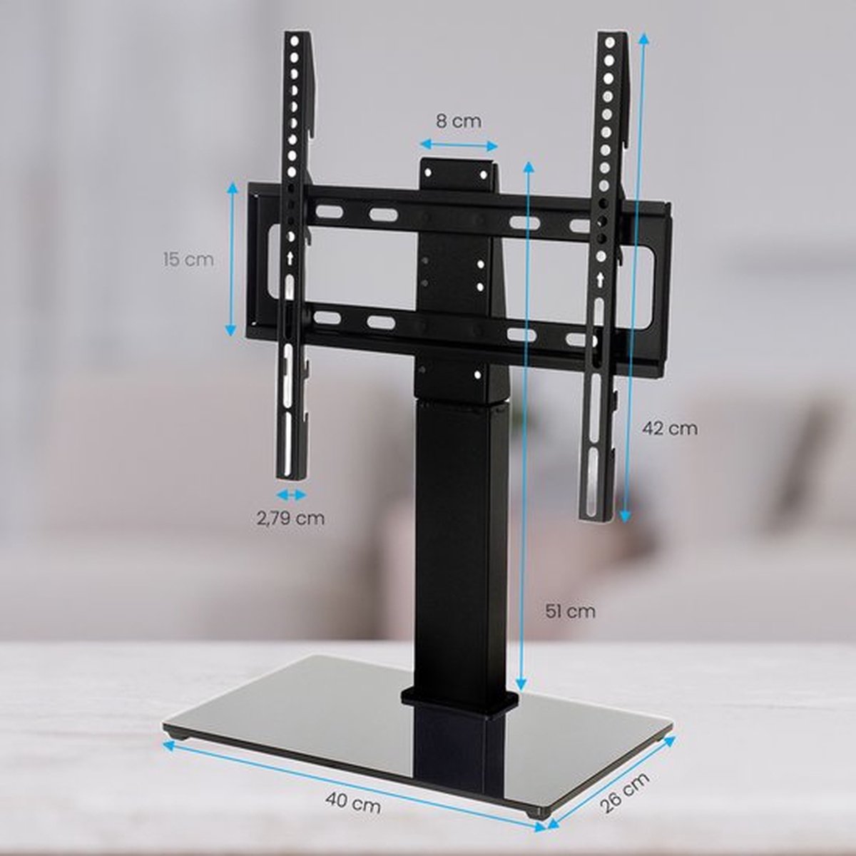 Truskore TV Standaard - TV Statief - Draaibaar - Verstelbaar - 26 tot 55 inch - Zwart