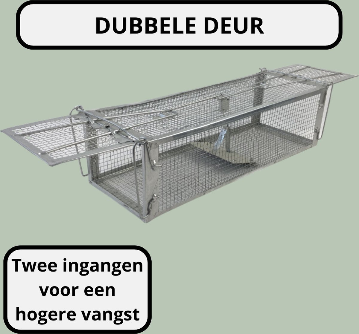 Livista Rattenval - Voor Rattenvergif - Rattenkooi - Rattenvangkooi - Voor buiten - Vangkooi - Kist - Ongedierte bestrijding - Muizenval - Voor Muizengif - Diervriendelijk - 42x14x11cm